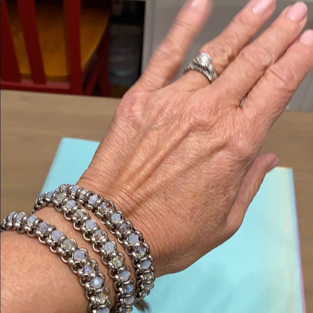 Sterling silver and stone bracelet